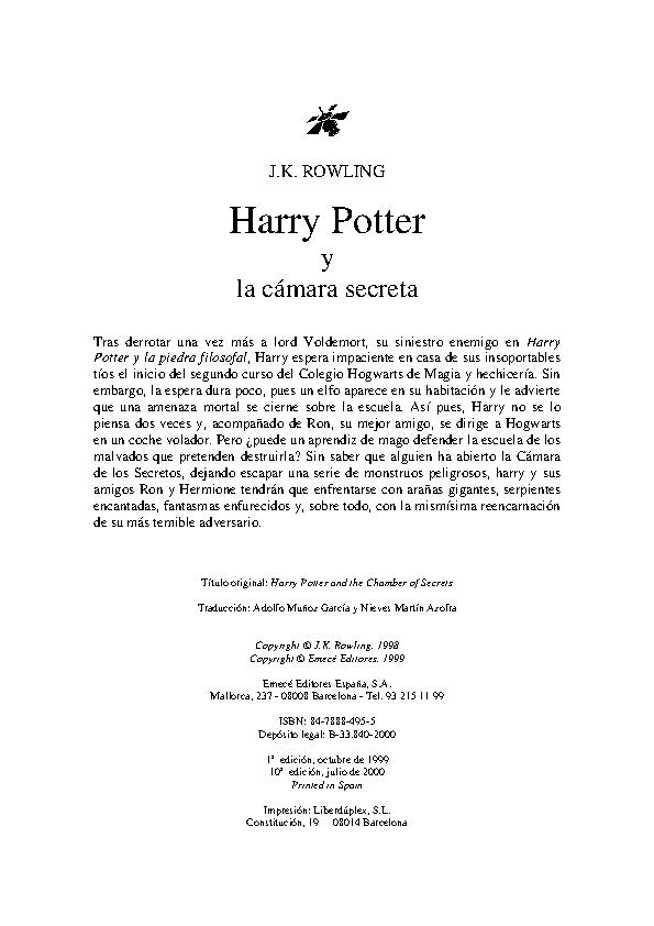Harry Potter y la Cámara Secreta
