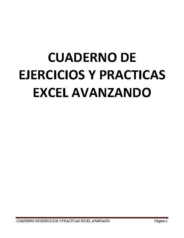 Cuaderno de Ejercicios Prácticos de Excel Avanzado